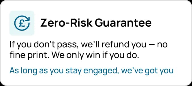 Zero-risk guarantee for NVQ courses with a full refund if you don’t pass